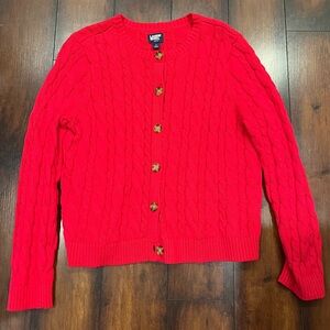 Lands' End Women's Vibrant Red Cardigan